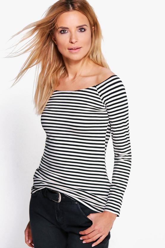 Xenia Multi Stripe Off The Shoulder Top